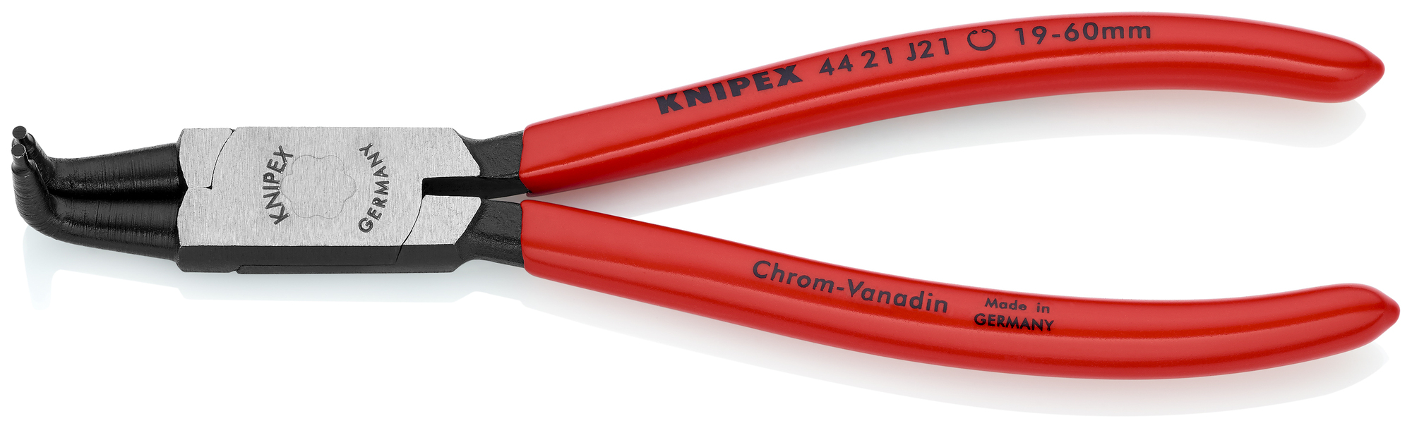 Internal 90° Angled Snap Ring Pliers-Forged Tips, 12 in., Plastic coating, 1/8 in. Tips