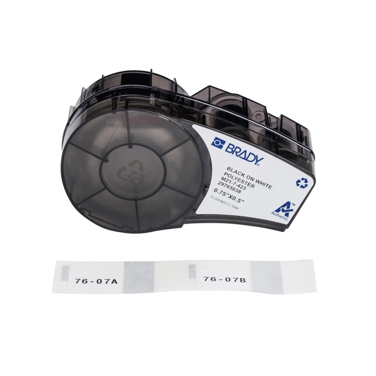 M21-7-423 Multi-Purpose Label, 0.75 in W, Black on White, Polyester