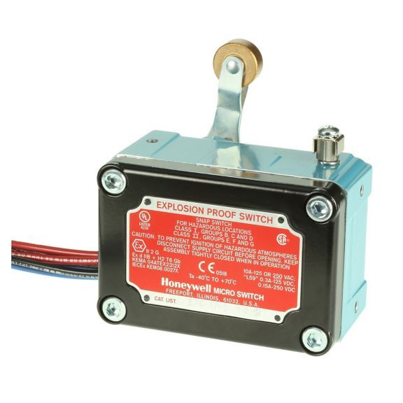 EX-Q MICRO SWITCH EX Series Explosion-Proof Limit Switch, 480 V AC/250 V DC, 0.25 to 15 A, Top Plunger Actuator, 1CO SPDT Contact, 1 Poles