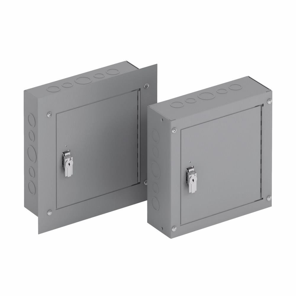 24124 TCF Continuous/Heavy Duty Butt Hinge Telephone Cabinet, 12 in W x 4 in D, NEMA 1/IP30 NEMA Rating, Steel