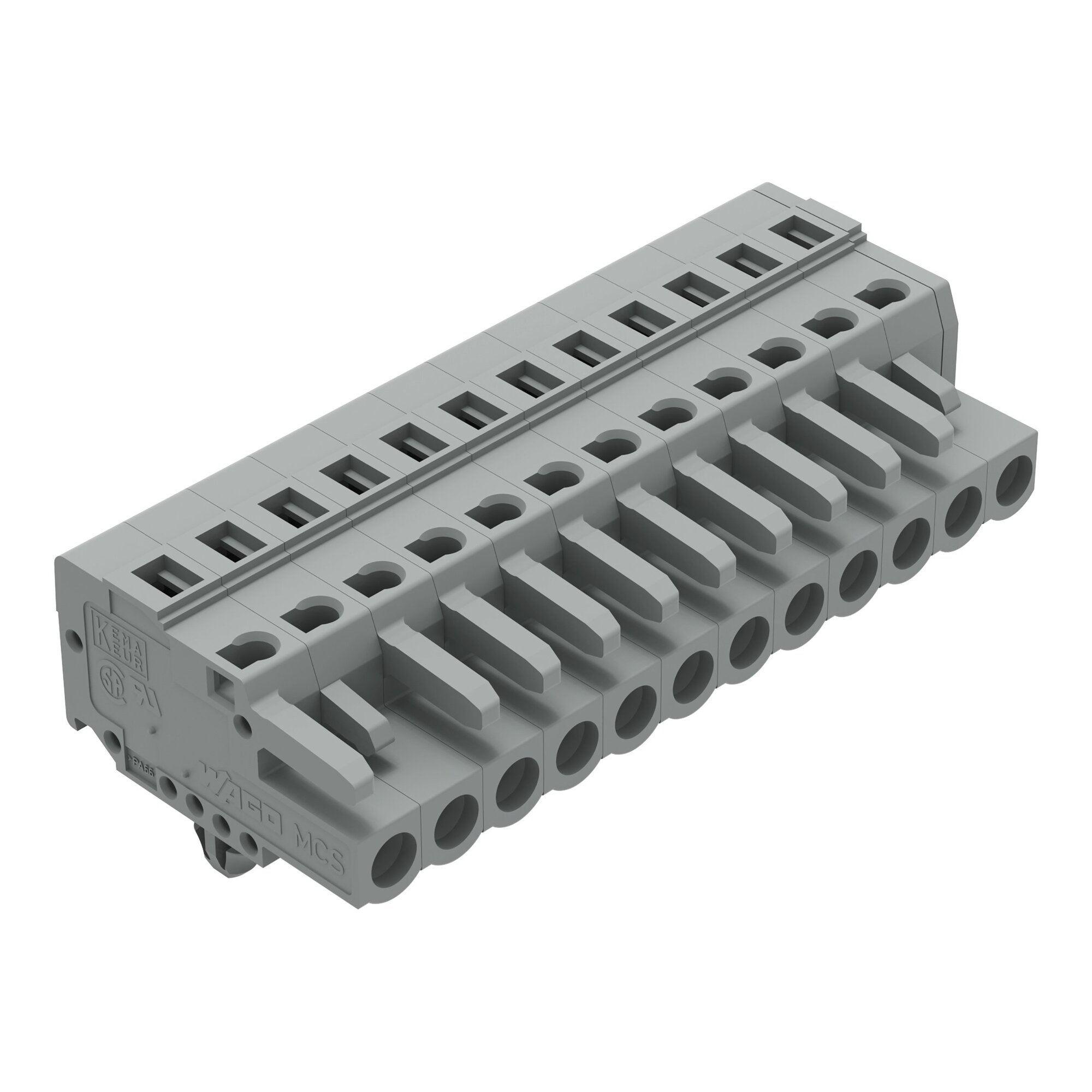 231-112/008-000 Operating Tool 1-Conductor Female Connector, 630 V, 16 A, 28 to 12 AWG Wire, 12 Poles, Panel Mount