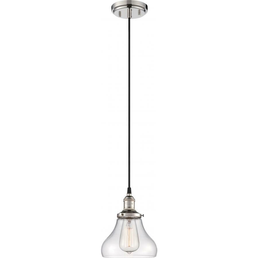 60-5403 Nuvo Vintage Transitional Mini Pendant Light, (1) A19 Lamp, 120 V AC, Polished Nickel Housing