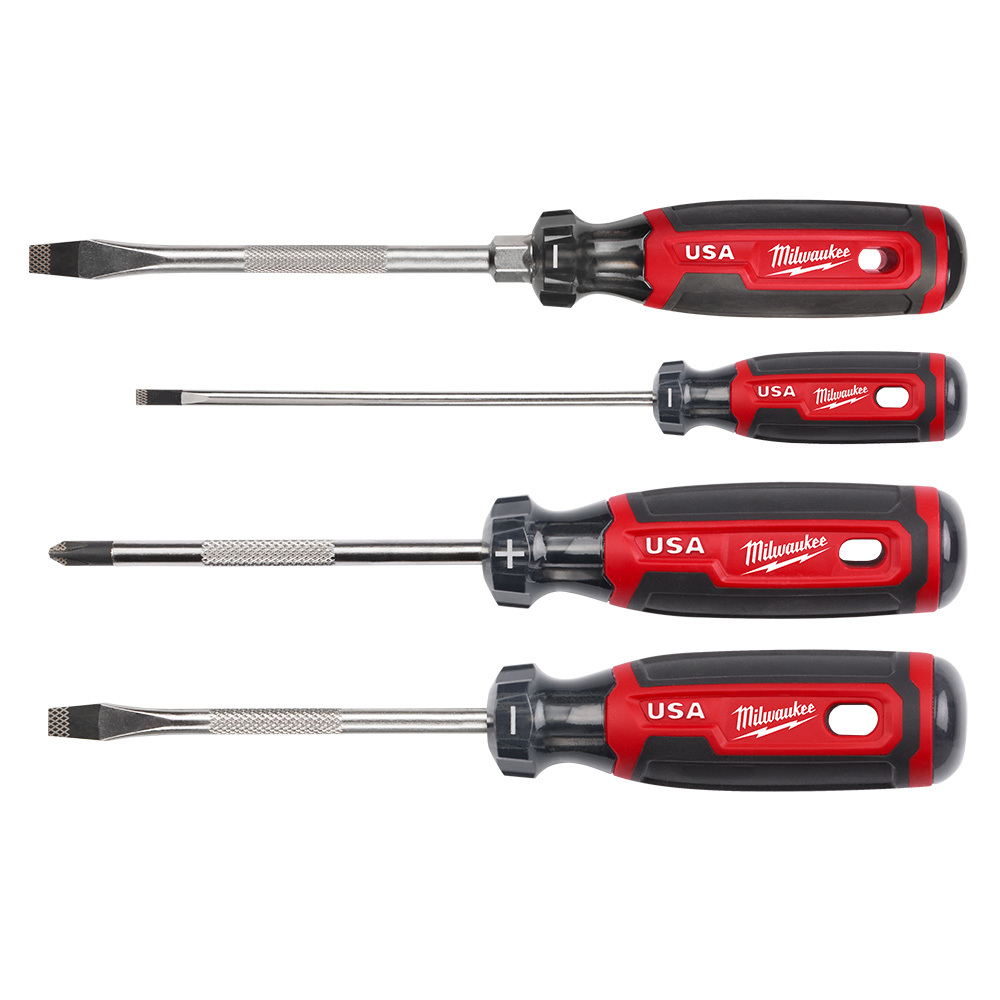 MT200-4 Screwdriver Sets, 4 Pieces, 4, 6 in Shank Length, Steel/Acetate, Chrome