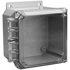 Circuit Safe Polycarbonate NEMA Enclosure Assembly with external-hinge clear cover, 10 Inches x 10 Inches x 6 Inches
