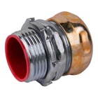 Compression Connector, Raintight and Insulated, Conduit Size 1-1/2 Inch, Material Zinc Plated Steel, For use with EMT Conduit