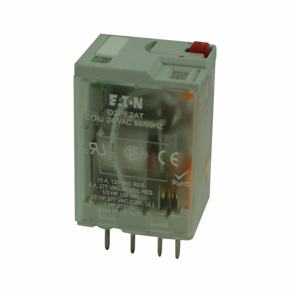 D2PF2AT D2PF Series Full Featured General Purpose Relay, 2 Form C DPDT Contact, 24 V AC V Coil