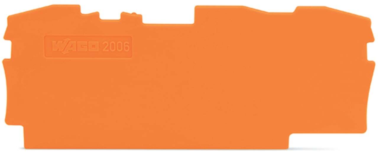 2006-1392 End and Intermediate Plate, For Use With 2006-1301, 2006-1304, 2006-1307 Terminal Blocks, Orange