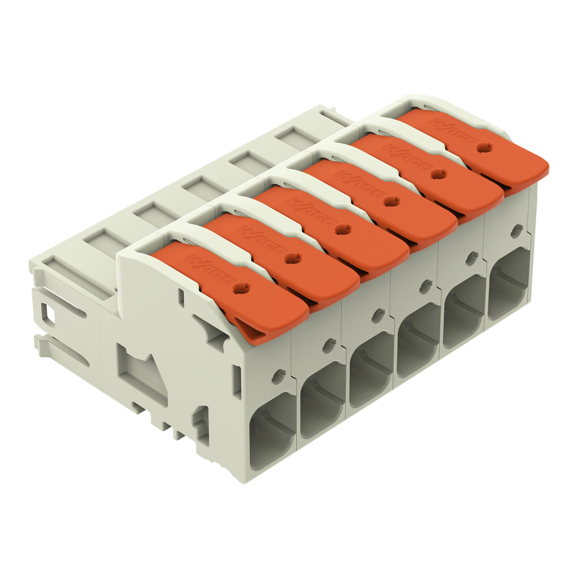 832-1206 Lever 1-Conductor Male Connector, 1 kV, 76 A, 18 to 4 AWG Wire, 6 Poles