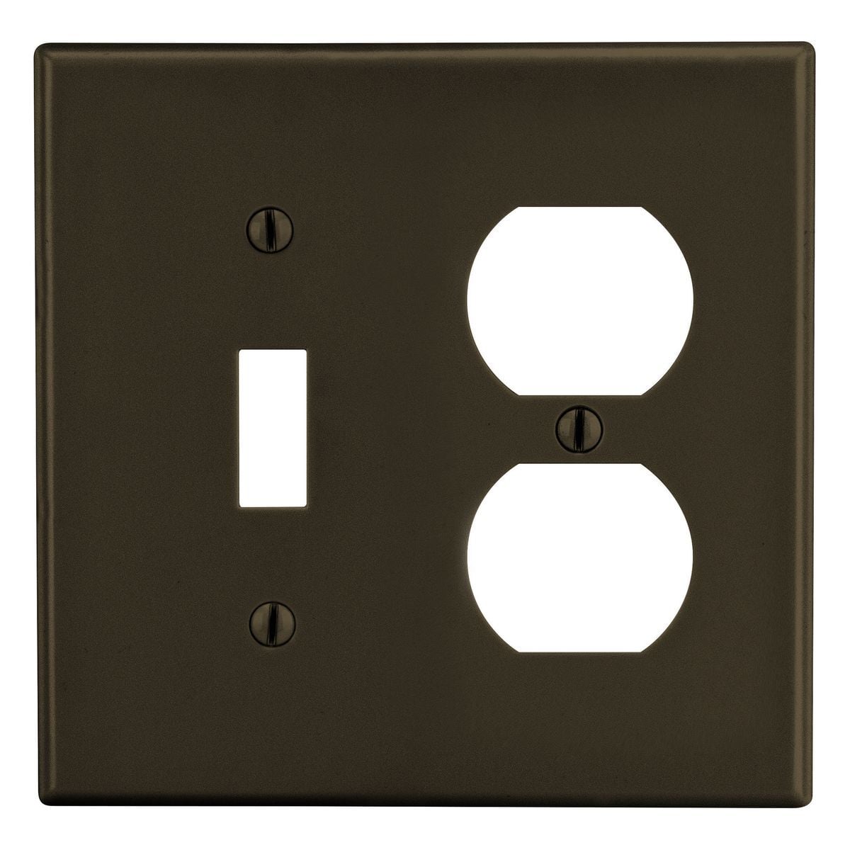 PJ18 Mid-Size Non-Metallic Wall Plate, 2 Gangs, 5 in W x 4.94 in H, Polycarbonate Thermoplastic, Brown