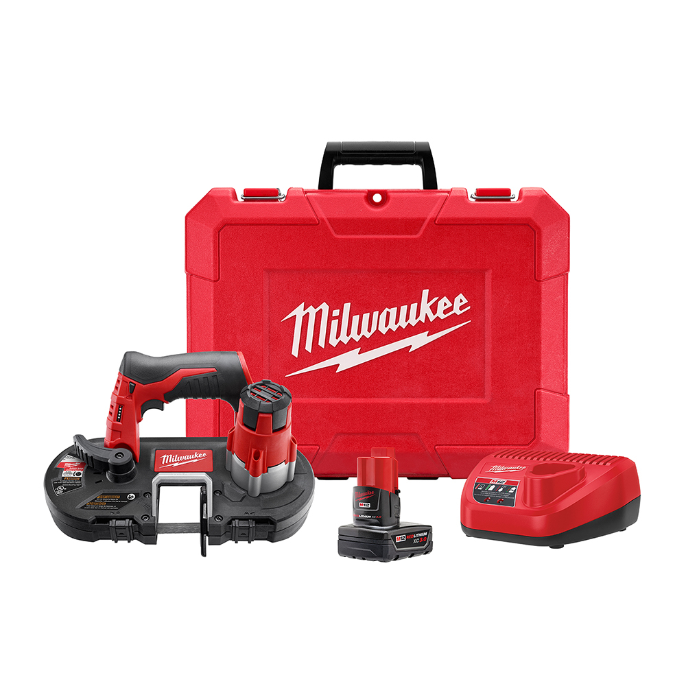 2429-21XC Sub-Compact Cordless Band Saw Kit, 1-5/8 in Cutting, 27 in L x 0.5 in W x 0.02 in THK Blade, 12 V DC, 3 Ah Li-Ion Battery