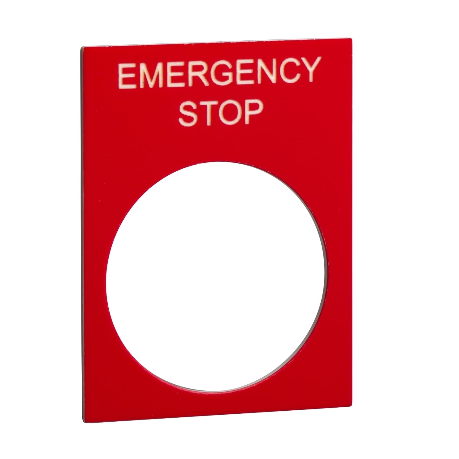 ZB2BY2330 Harmony Marked Legend Plate, 30 mm H x 40 mm W, Rectangular Plate, PVC, Black/Red Field