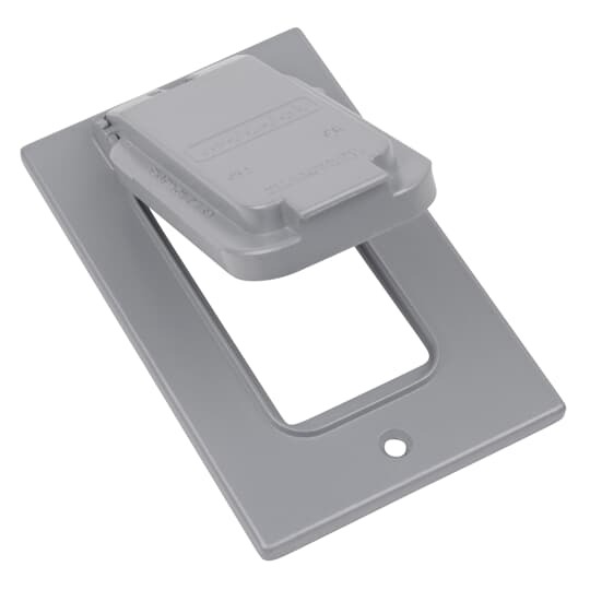 DCCGV-WH Red Dot Weatherproof Receptacle Cover, 4-9/16 in L x 2-13/16 in W, Die-Cast Aluminum