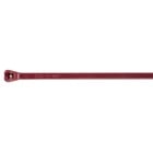 Fluoropolymer Cable Tie, Maroon Fluoropolymer ECTFE,  for up to 150 Degrees Celsius (302 F) for Applications Where Smoke Generation is a Concern, Length of 192mm (7.5 Inches), Width of 4.3mm (0.17 Inches), Thickness of 1.8mm (0.07 Inches), Tensile Strength Rating of 222 Newtons (50 Pounds)
