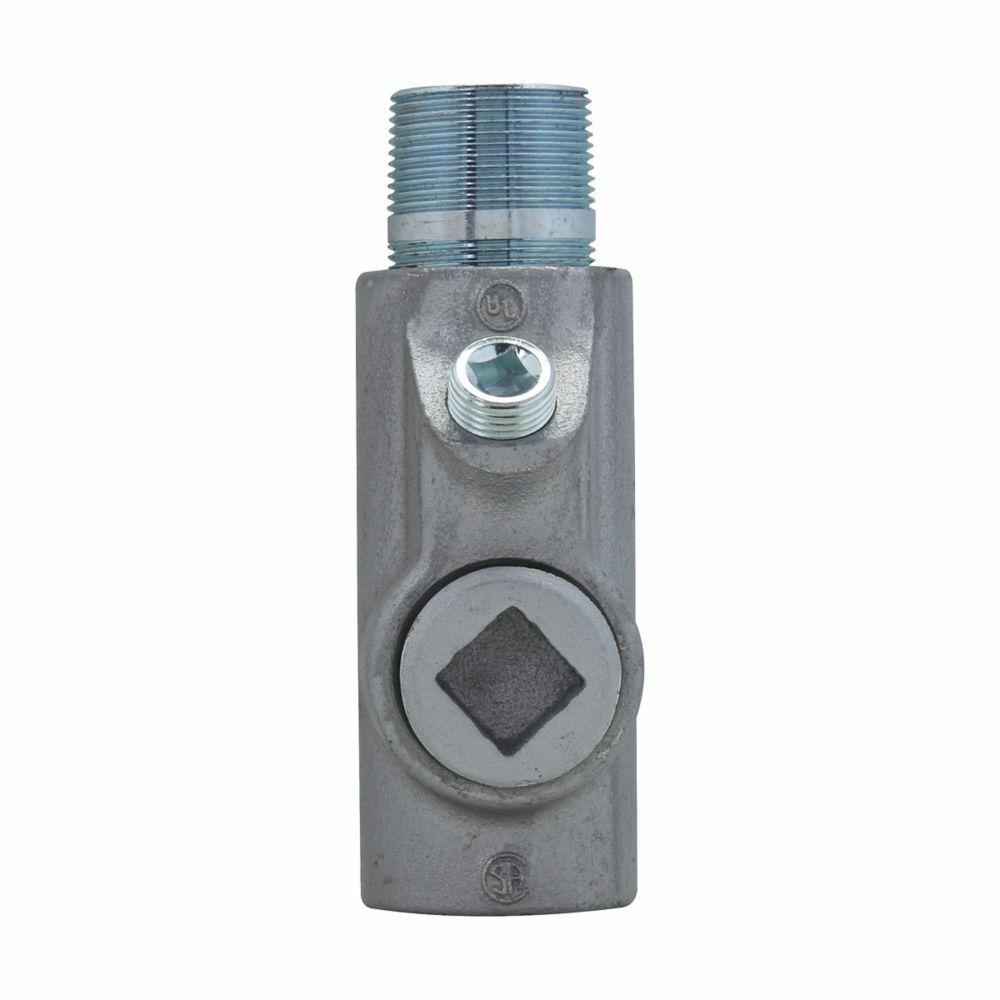 EYS46 Conduit Sealing Fitting, 1-1/4 in MNPT x 1-1/4 in FNPT, For Use With Vertical/Horizontal Positions, Ductile Iron/Feraloy Iron Alloy, Aluminum Acrylic Painted/Electro-Galvanized