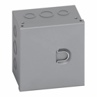 Type 1 junction boxes, 16" height, 6" length, 16" width, NEMA 1, Hinged cover, HC NK enclosure, Surface mounted, Small single door, No knockout, Thru holes, Carbon steel
