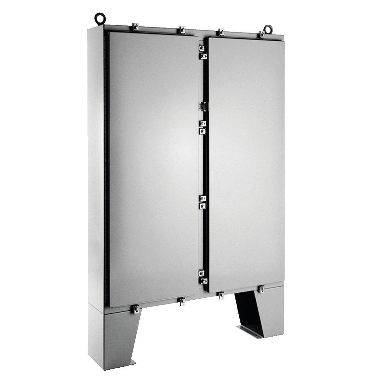 A74H72JULP A4L 4-Door Enclosure With Floor Stand, 74.06 in L x 72.06 in W x 24.06 in D, NEMA 3/4/12/13/IP66 NEMA Rating, Steel