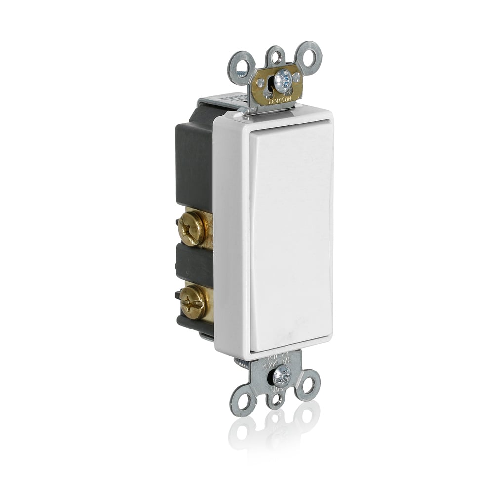 56080-2W Decora Low Voltage Self-Grounding AC/DC Switch, 24 V AC/DC, 3 A, SPST Contact