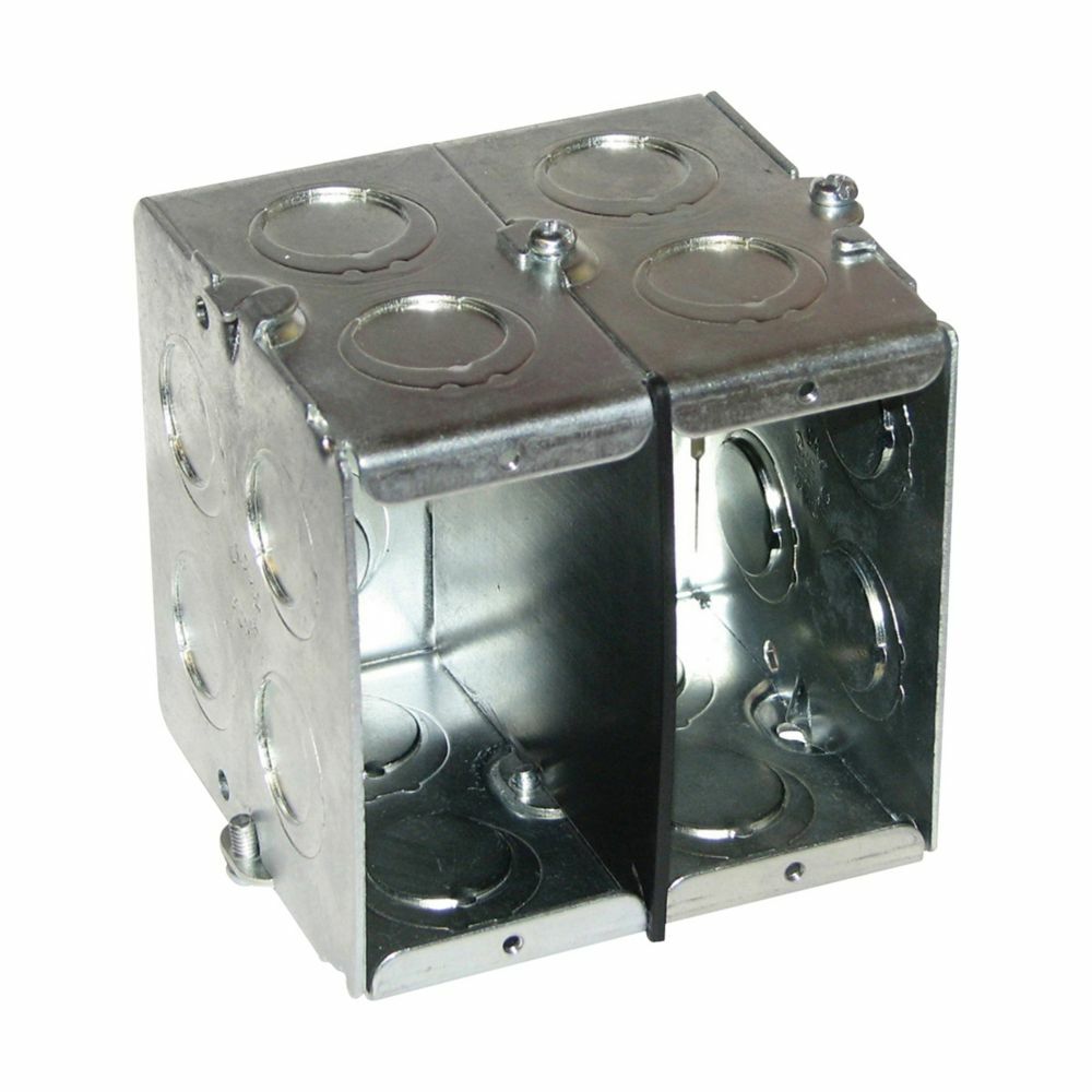 TP675 Gangable Welded Masonry Box, Steel, 22 cu-in Capacity, 1 Gang, 8 Knockouts