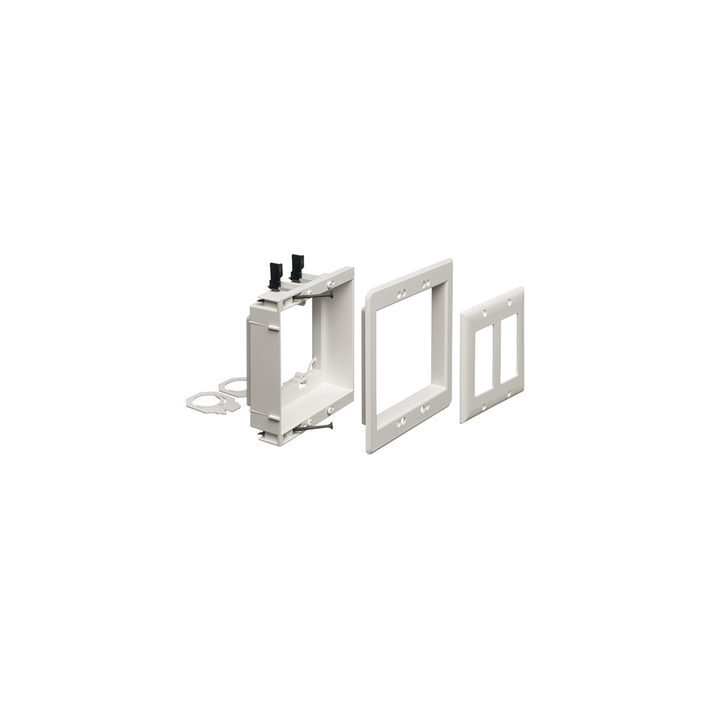 LVU2W LV Series 2-Gang Low Voltage Mounting Bracket, For Use With Cable Management System, Fastened Mount, Plastic