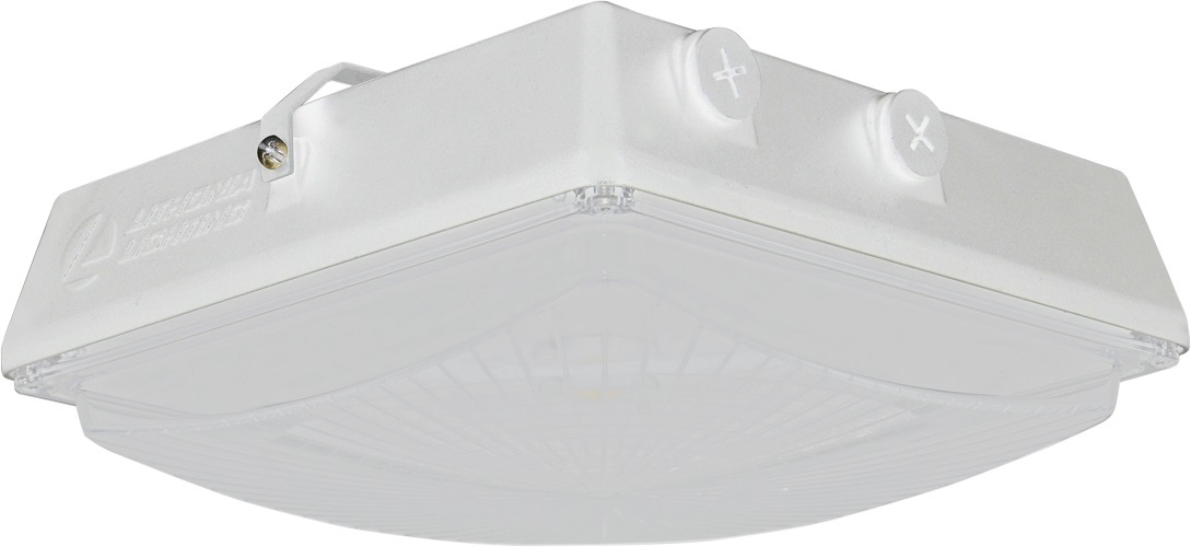 CNY LED P0 40K MVOLT WH M4 CNY Square Canopy Lighting, 27 W Fixture, 120 to 277 VAC, Gloss White Housing