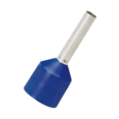 FSDXL80-12-C Pan-Term Type FSDXL Expanded Sleeve Single Insulated Wire Ferrule, 14 AWG Stranded Conductor, 0.85 in L, Copper, Blue