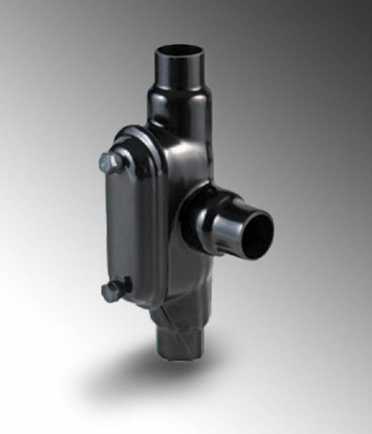 PV1500T57 Type T Conduit Body With Cover, Screws, 1-1/2 in Hub, 7, Steel, Galvanized/PVC Coated