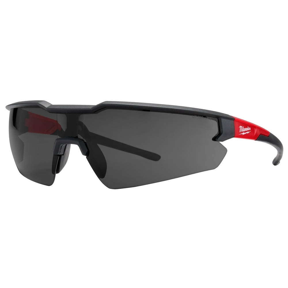 48-73-2015 Safety Glasses, Anti-Scratch, Tinted Lens, Black/Red, Plastic Frame, Polycarbonate Lens, ANSI Z87.1/CSA Z94.3/OSHA US Regulations Z87.1