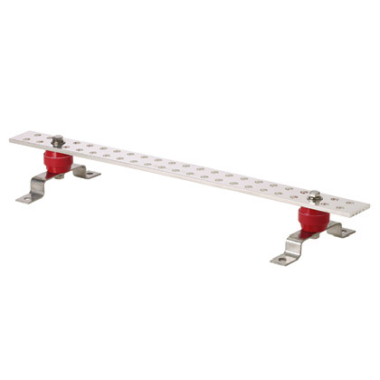 GB2D0021TPI-1 StructuredGround D-Pattern Flat Grounding Busbar, 24 in L x 2 in W, 600 V AC, Copper