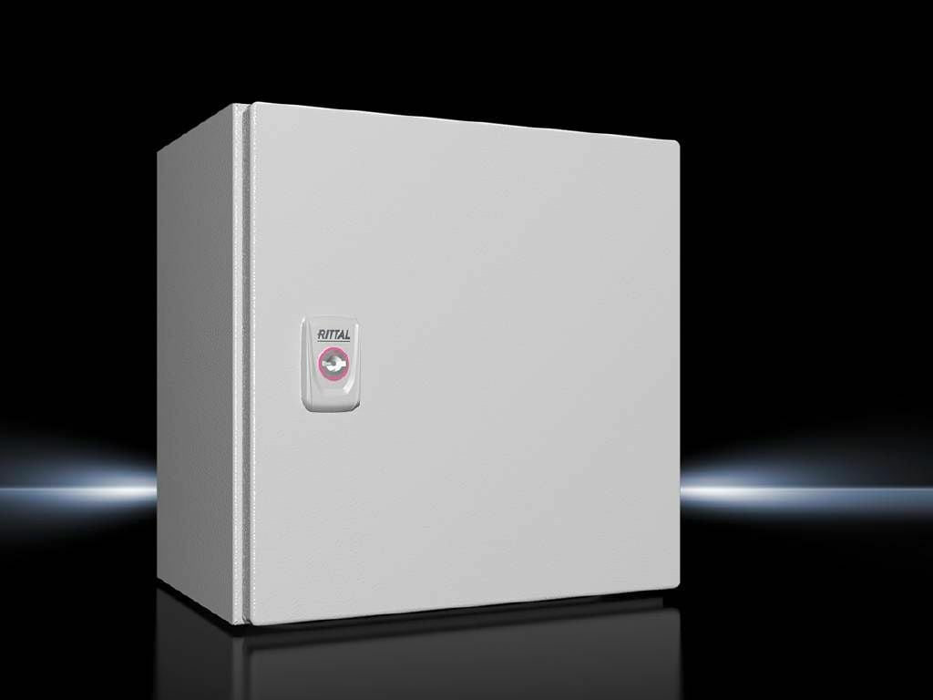 1380000 AX Series Compact Enclosure With (1) Gland Plate, 380 mm W x 210 mm D x 380 mm H, NEMA 4, Carbon Steel