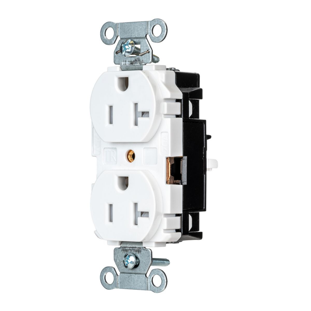 BR20STWTR EdgeConnect Straight Blade Receptacle, 125 V, 20 A, 2 Poles, 3 Wires, White
