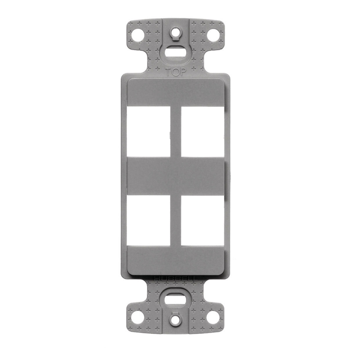 NS614GY Standard Decorator Keystone Frame, 1 Gangs, 4 Ports, High-Impact Thermoplastic, Gray