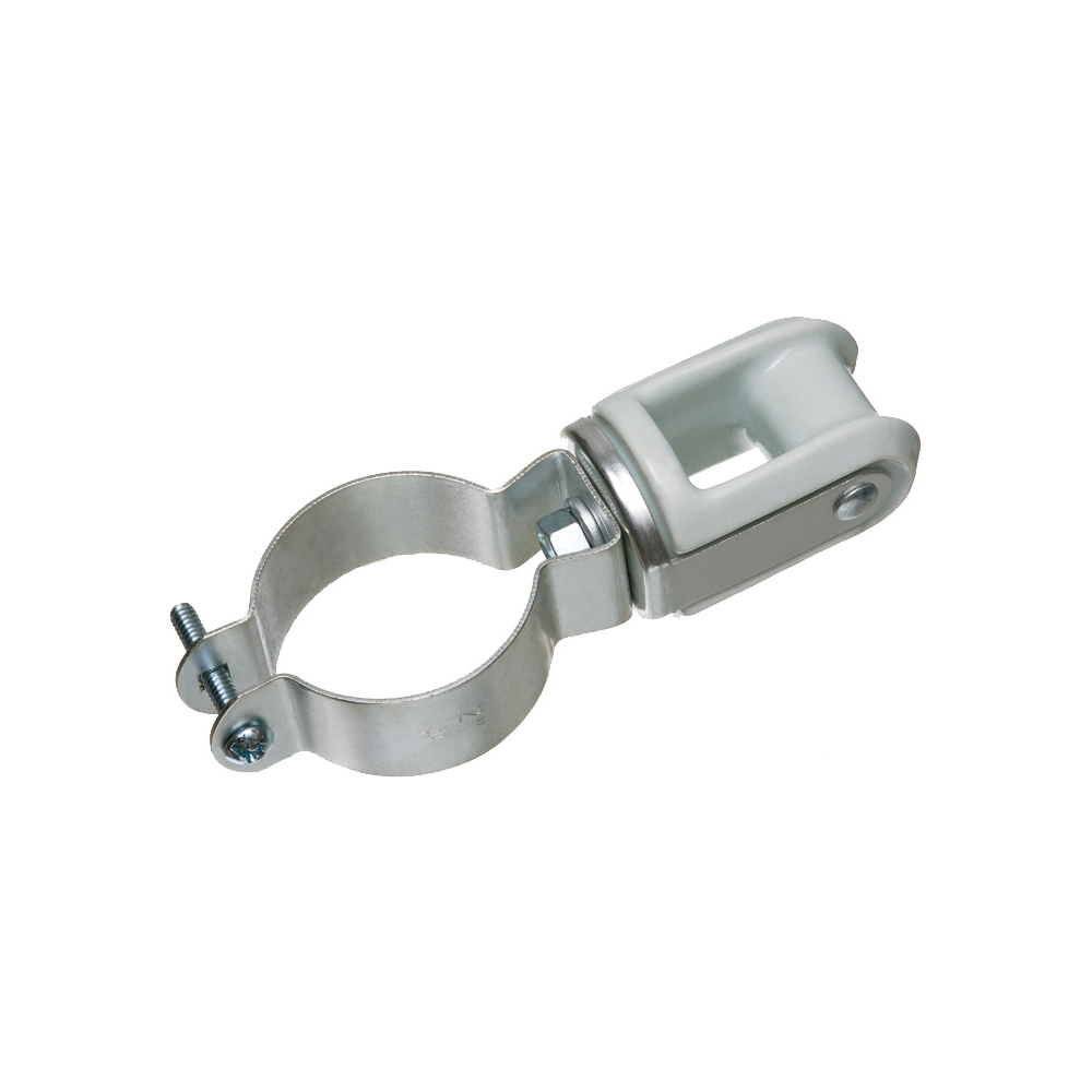 Porcelain Wire holder with solid rivet through head, fits 2" RIGID or 2" EMT pipe