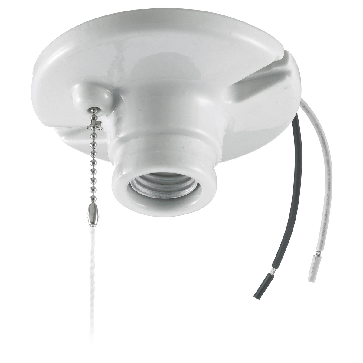 RL8816 Pull Chain Porcelain Socket Incandescent Lamp Holder, 600 W Lamp, 250 VAC, 2.64 A, E26 Lamp Base