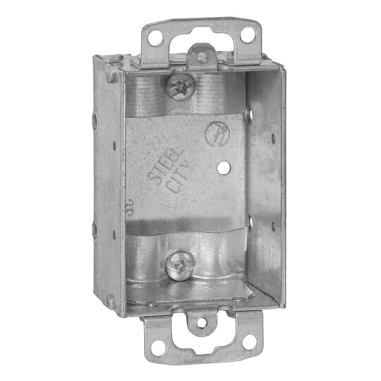 SWB-25 Steel City Non-Gangable Switch Box, Steel, 7.5 cu-in Capacity, 1 Outlets, 4 Knockouts