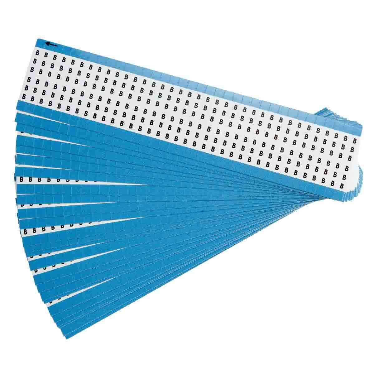 WM-B-PK WM Series Solid Letter Wire Marker Card, 1/4 in W, Black on White, B-500 Repositionable Vinyl Coated Fabric, 36 Markers per Card
