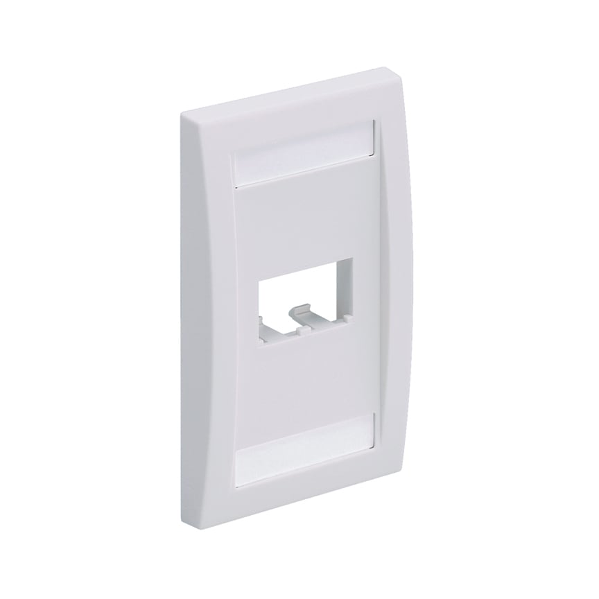 CFPE2EIY Mini-Com PanNet Executive Series Flat Vertical Faceplate, 1 Gangs, 2 Ports, Mini-Com Module, Fastened Mount, ABS