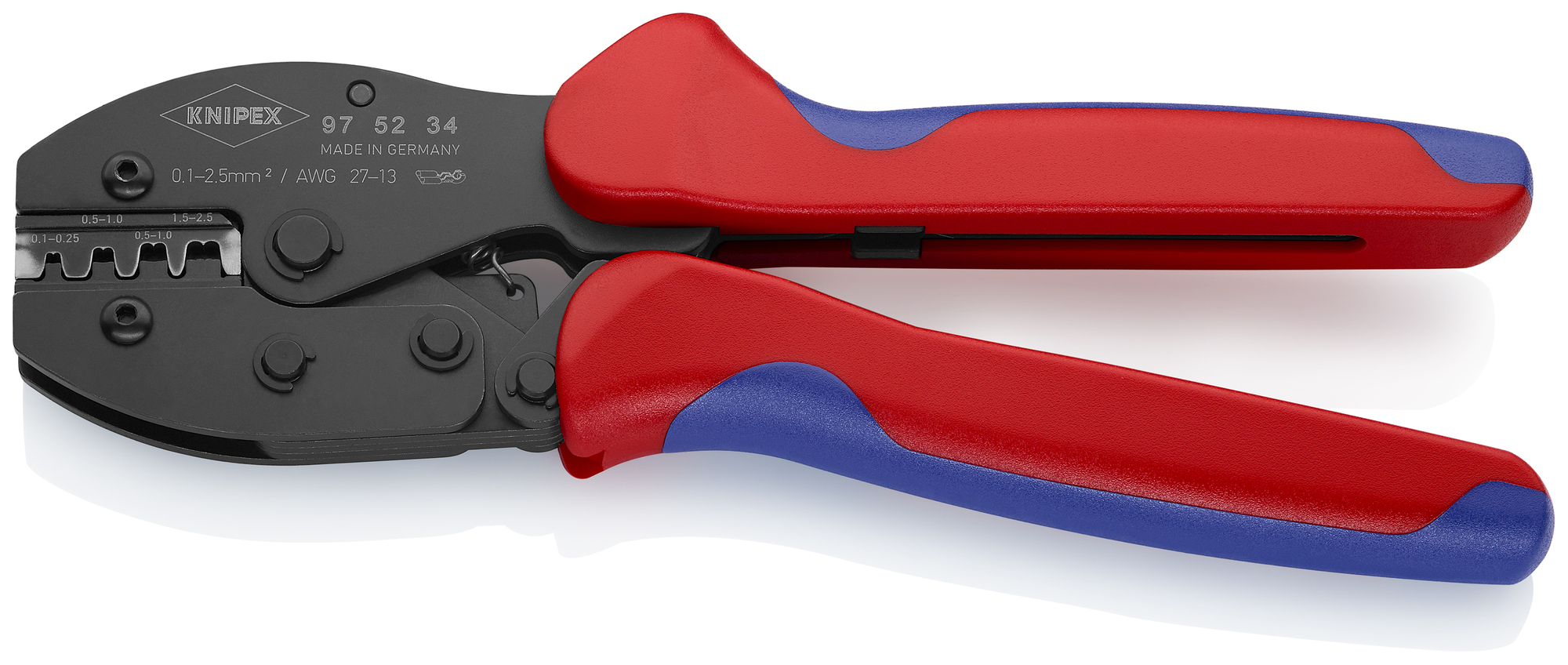 Crimping Pliers For Non-Insulated Open Plug-Type Connectors (Plug Width 2.8 and 4.8 mm), 8 3/4 in.