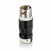 CS8165C 3-Phase Fluted Body Grounding Locking Plug, 480 V AC, 50 A, 3 Poles, 4 Wires, Black/White