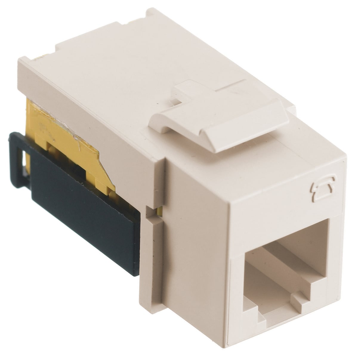 NSJULA Standard Modular Jack, 6-Position USOC Module, Screw Mount, Light Almond