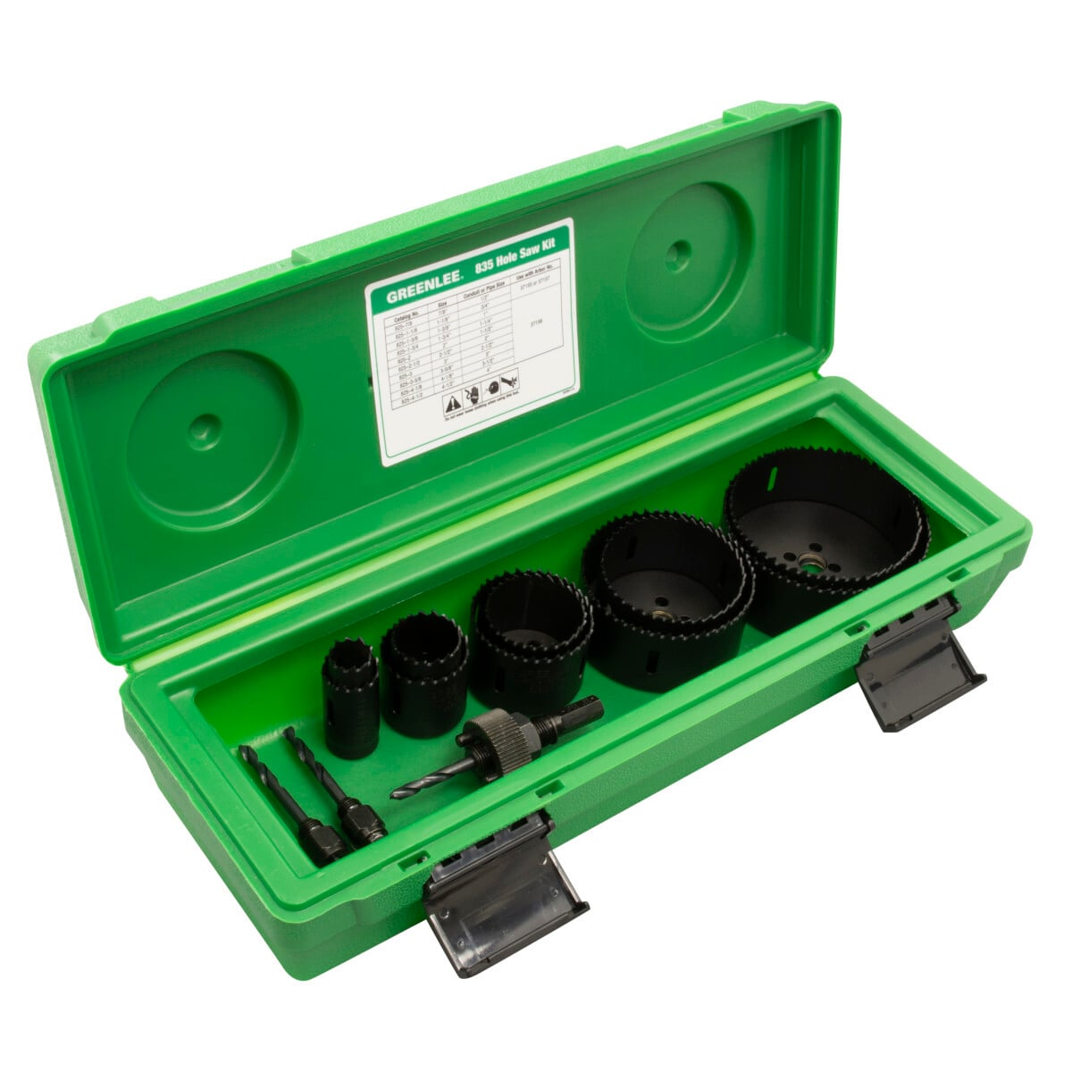 835 Hole Saw Kit, 13 Pieces, For Use With 1/2 to 4 in Conduit, Bi-Metal