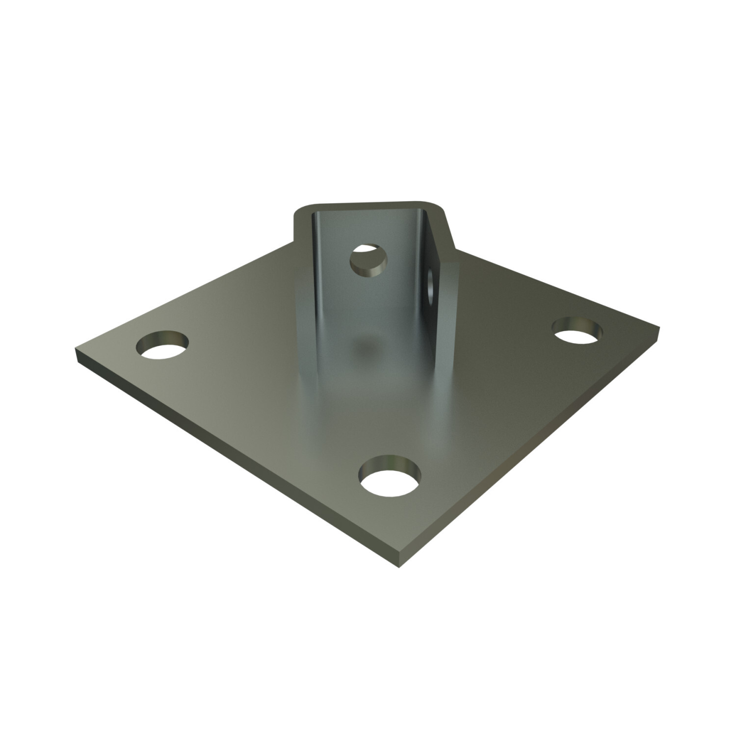 P2072SQ-EG Post Base, 1 Channel, Centered Channel Position, 1/4 in H Base, For Use With 1-5/8 in W Series Channel, Steel