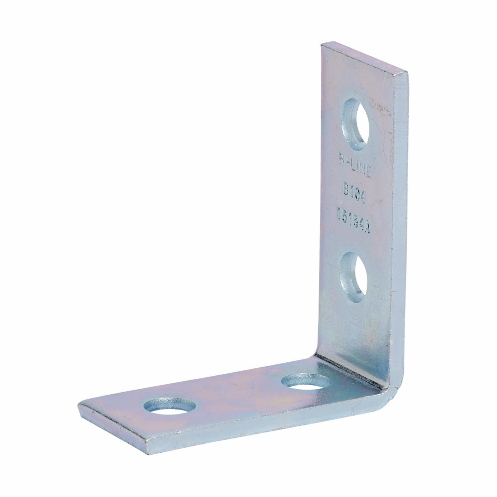 B104YZN Corner Angle, 4 Holes, 4-1/8 in L x 3-1/2 in W x 1/4 in THK, Steel