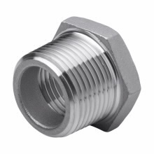 RBSS21 Hex Head Threaded Throat Reducing Bushing, 3/4 x 1/2 in Trade, 316 Stainless Steel
