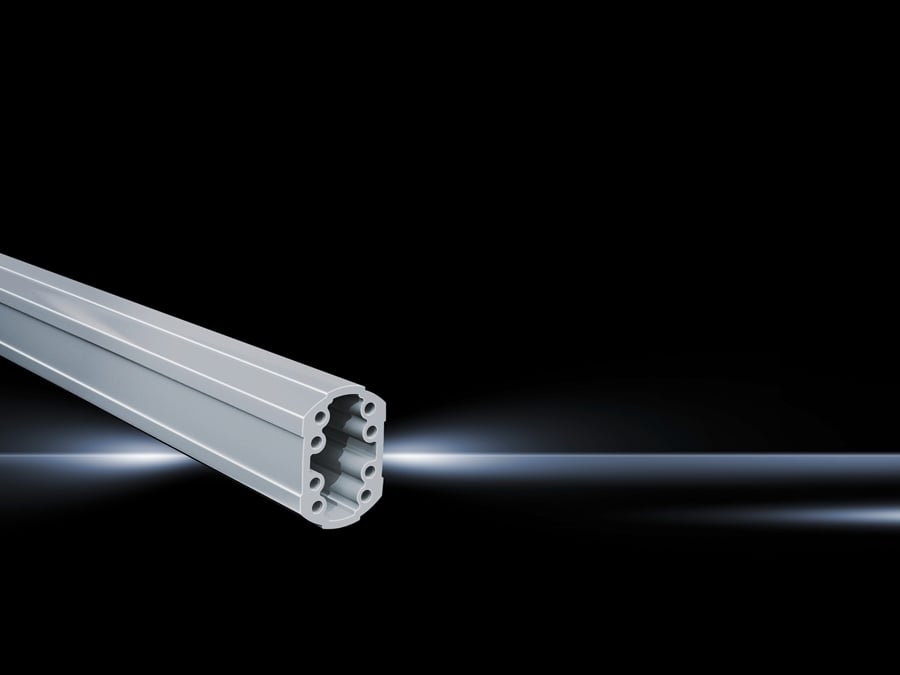 6206025 Solid Support Section, 250 mm L x 59 mm W x 85 mm H, For Use With Support Arm System, CP 60, Aluminum, Light Gray