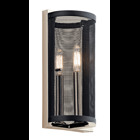 Titus 1 Light Wall Sconce features black mesh ironwork, giving off an industrial accent to a modernly sleek collection. The Wall Sconce has a Polished Nickel finish for a dynamic effect.