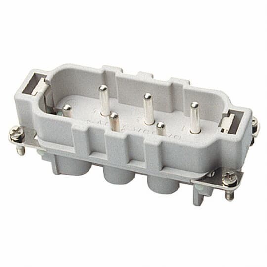 MS206C Pos-E-Kon C Series High Current Terminal Insert, 6 Positions, 20 to 10 AWG Wire, Male Screw Connection, Glass Filled Thermoplastic