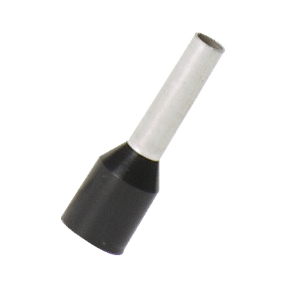 FSDX78-8-D Pan-Term Type FSDX DIN End Sleeve Single Insulated Wire Ferrule, 16 AWG Stranded Conductor, 0.57 in L, Copper, Black