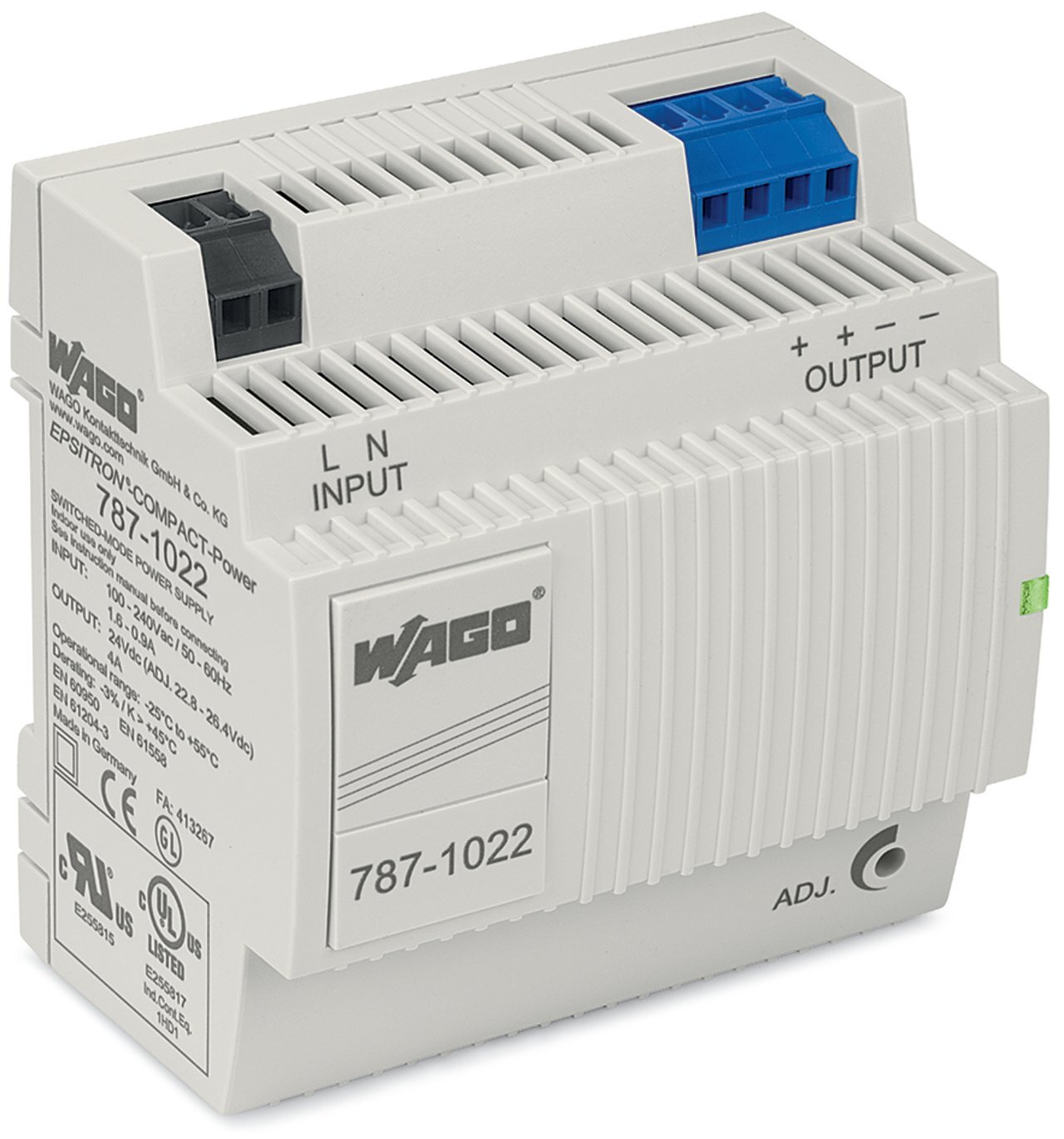 787-1022 1-Phase, 300 V Input, 24 V DC Output, DIN Rail Mount