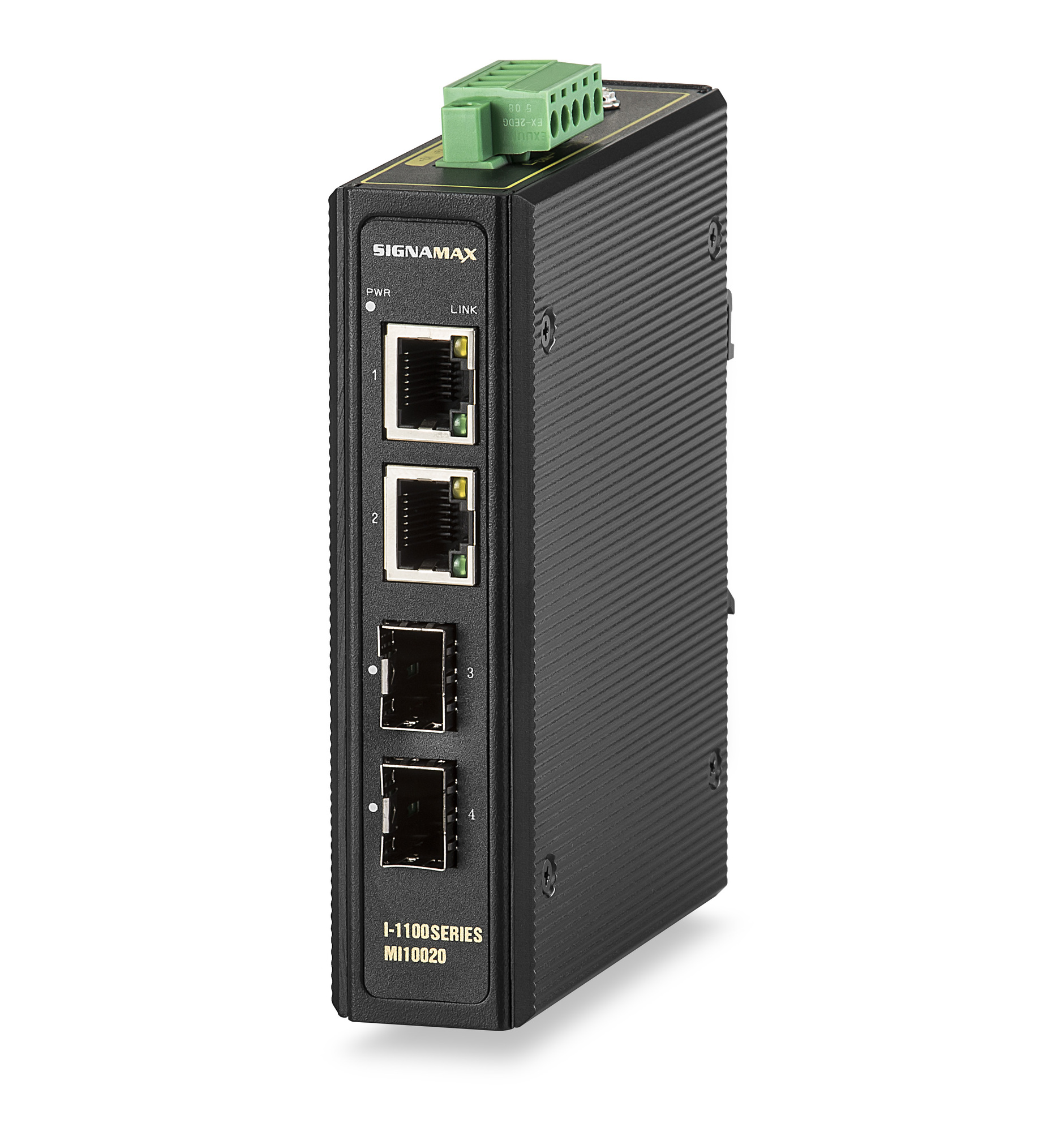 I-1100 Gigabit SFP Industrial Media Converter - 2 RJ45 Ports, 2 SFP Ports