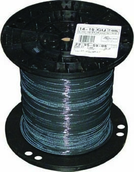 22964106 SIMpull Type THHN/THWN/MTW/AWM Building Wire, 600 V AC, (1) 12 AWG Stranded Copper Conductor, 2500 ft L, Black